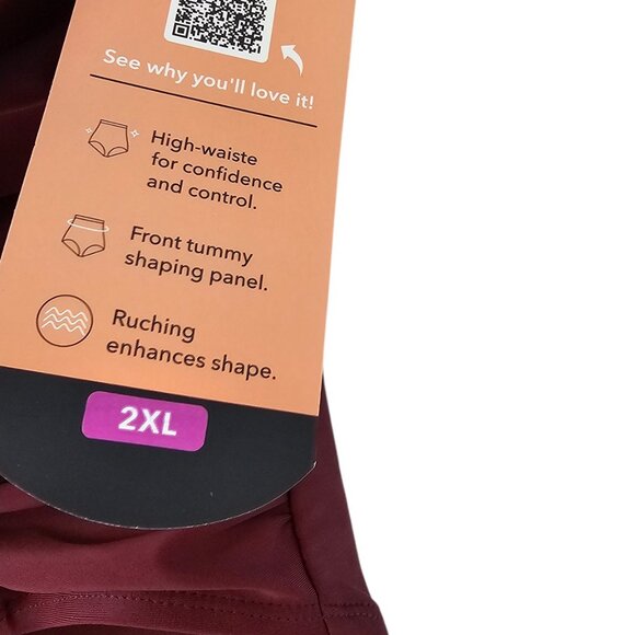 Shapermint Womens High Waisted Control Bikini Bottoms, Ruched, Flattering, 2XL - Picture 9 of 9